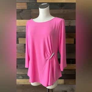 Calvin Klein woman pleated pink long sleeve top size L